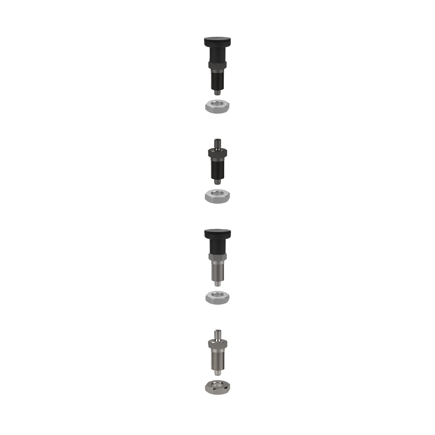 Index Plungers - Pull Grip This range hosts an index plunger without a fitted grip which allows the user to mount a customised handle to suit the application requirements.