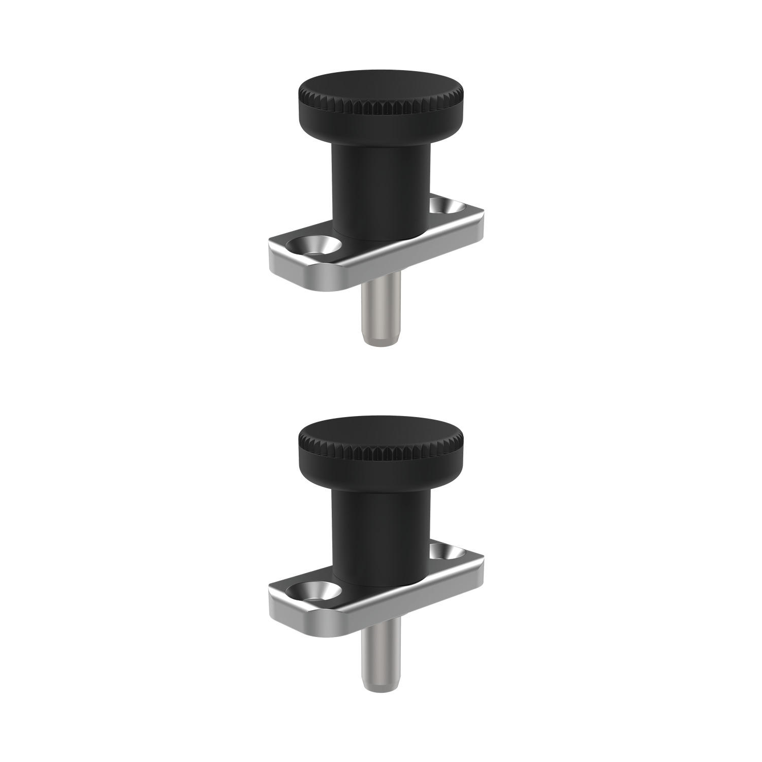 Index Plunger - Pull Grip Pull grip index plunger with flange mounting. Available in steel or stainless steel. Locking and non-locking options available. 