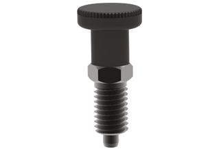 Steel index plunger with thermoplastic grip