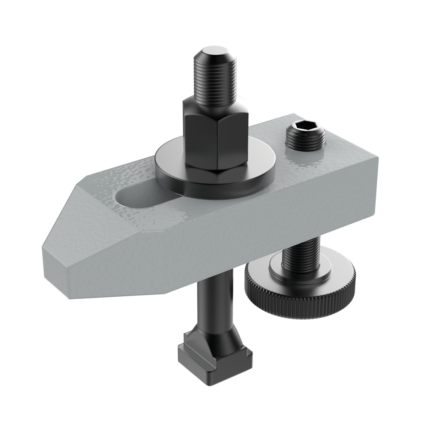 Adjustable Plain Clamps The Adjustable Plain Clamps come supplied with or without t-slot bolt and supplied with a height adjusting screw.