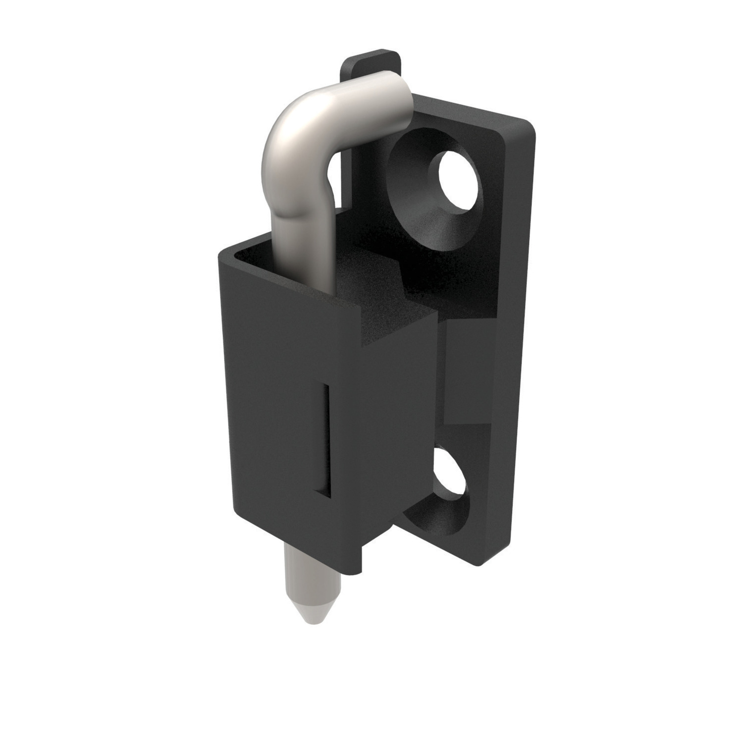 Corner Hinge - 24mm Door Return Cut out and countersunk screw. Black coated. For sheet metal enclosures with a 24mm frame off-set.