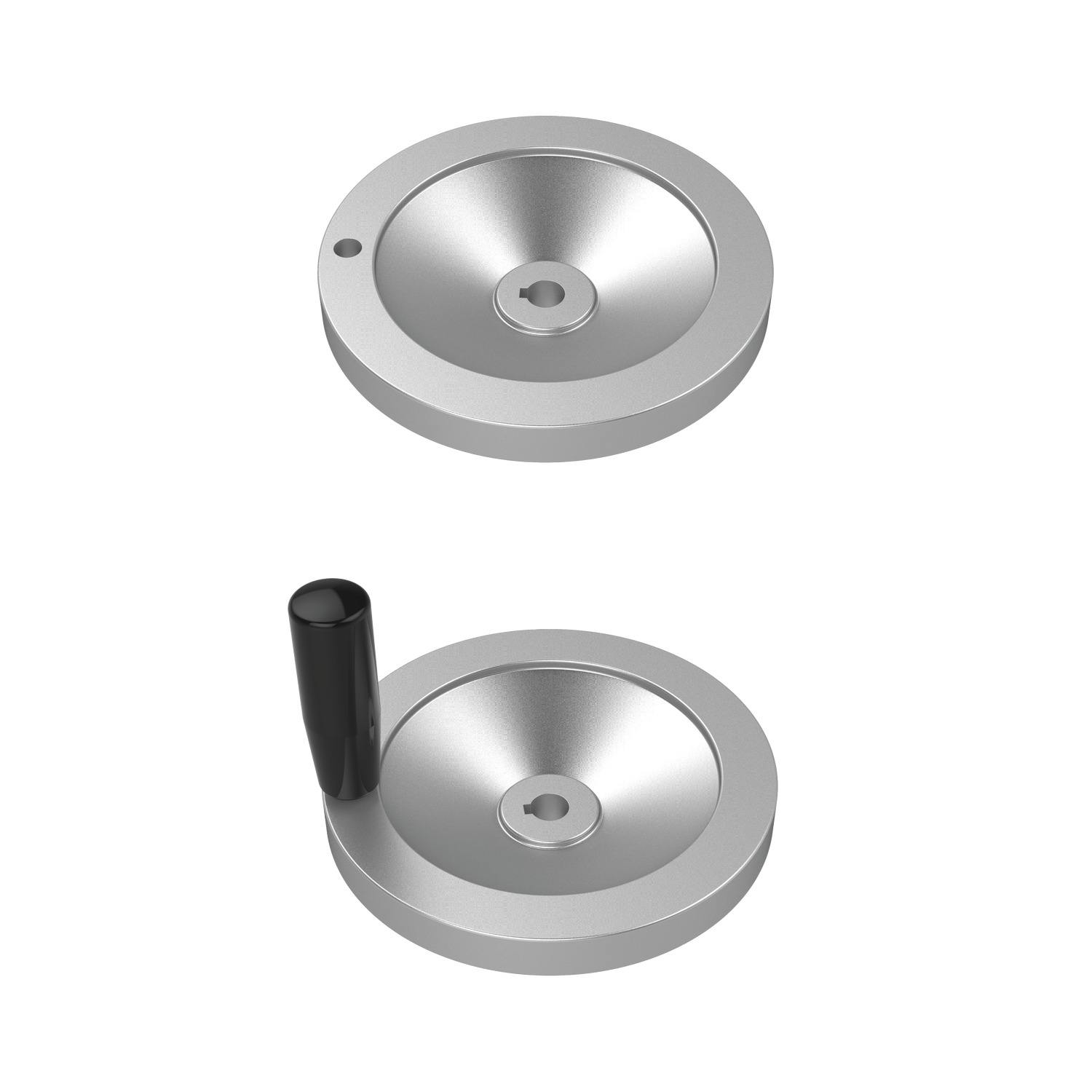 Disc Type Handwheels Disc-type Handwheels With or Without Revolving Grip. Available in aluminium and black plastic coated - on request.