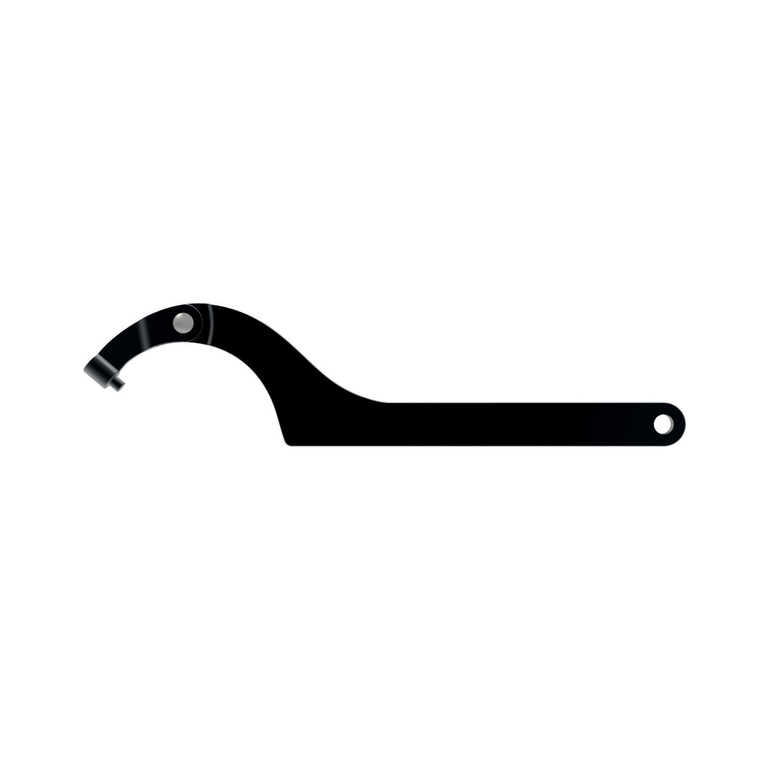 Hook Spanners - with Pin Nose Long version Hook Spanner with pin nose available in various sizes, blackened or nickle plated.