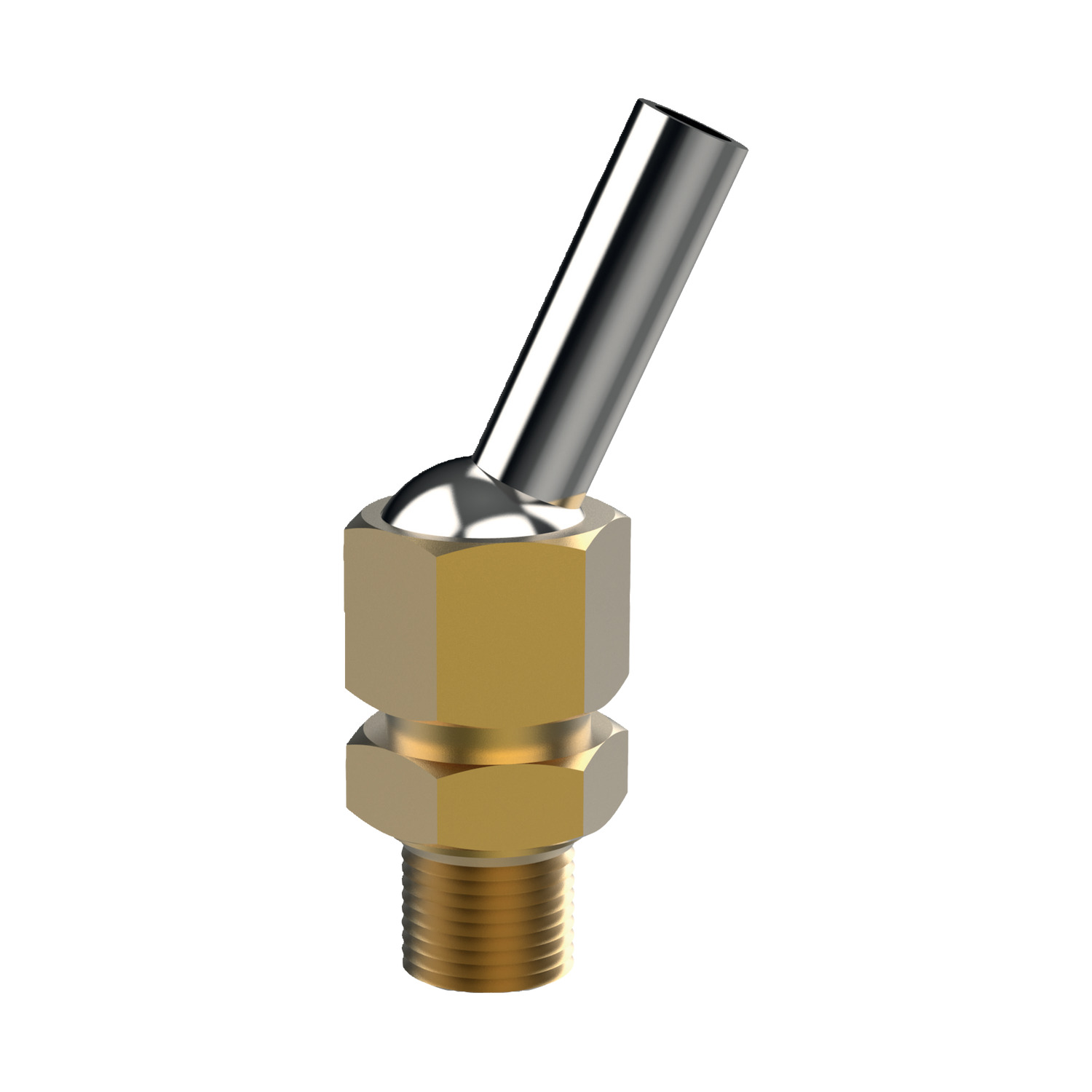 20108.W2256 Coolant Nozzles - Lock Jet - Brass. 1/4-NPT/BSPT - 3,18 - 152,4 - 31,24