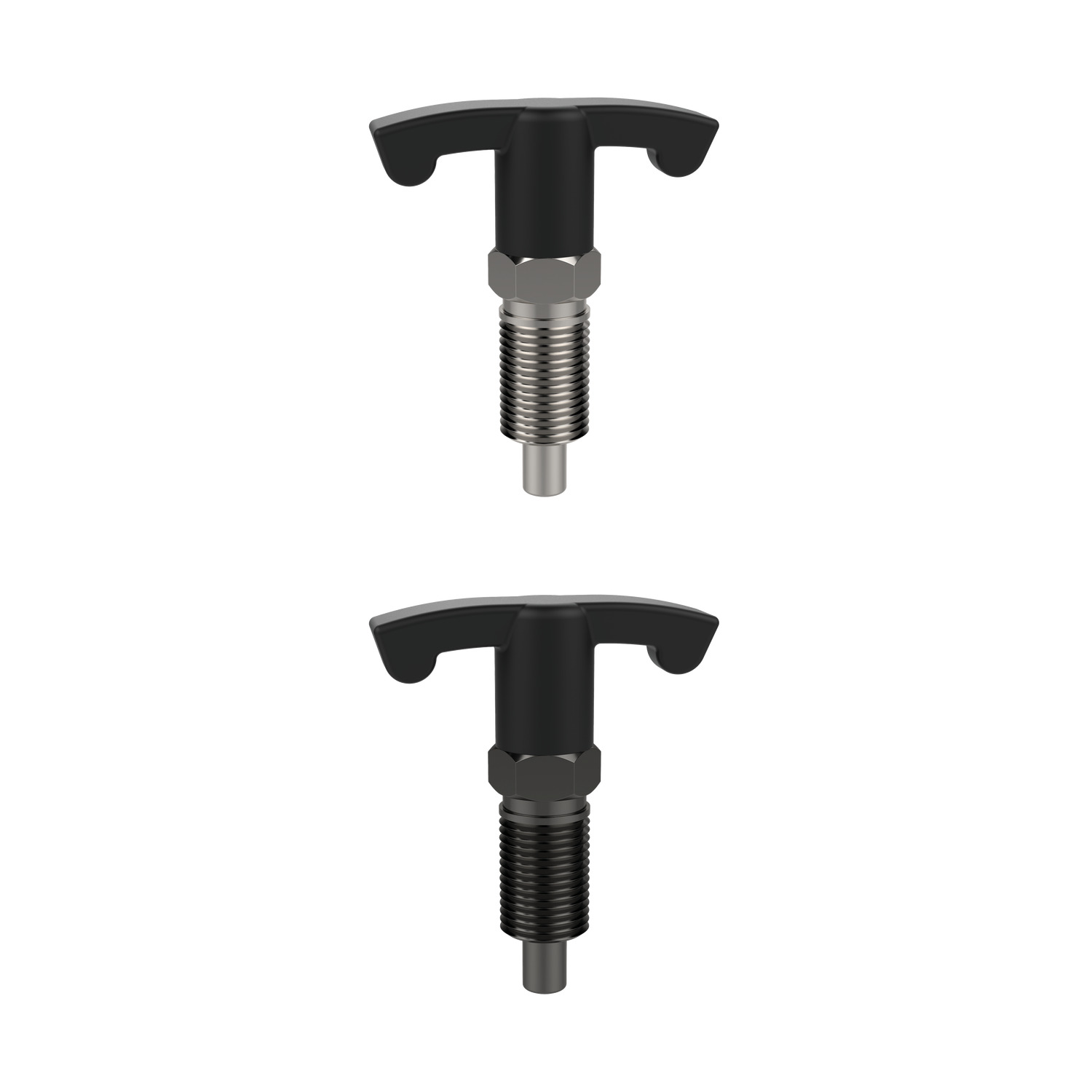 32502.W0828 Index Plungers - Free cutting steel T-handle Grip - Non Locking - 10 - 12