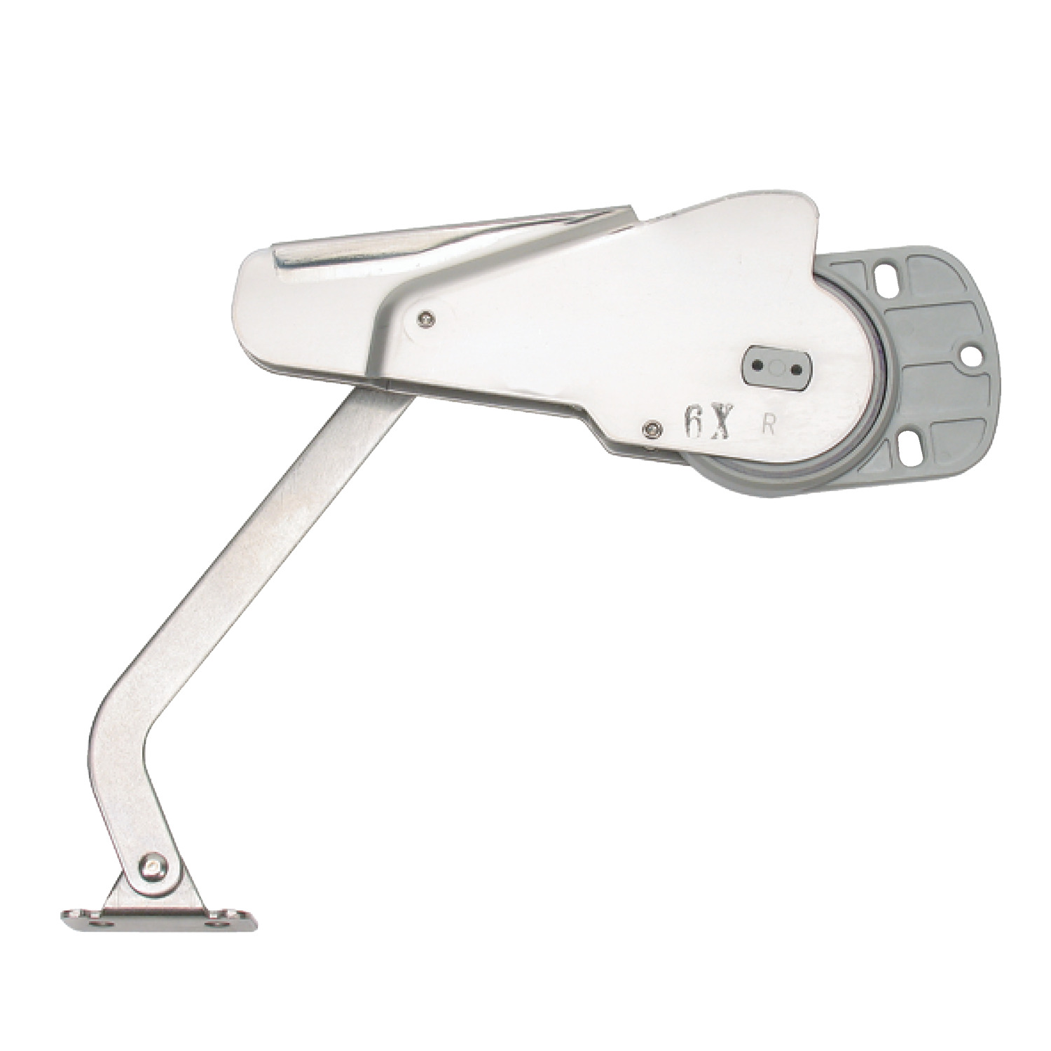 Mini-Door Closer - Stainless Steel The stay holds door in 90° open position. When pushed to close, the stay gently pulls door closed. For mounting in the inside top panel of door.