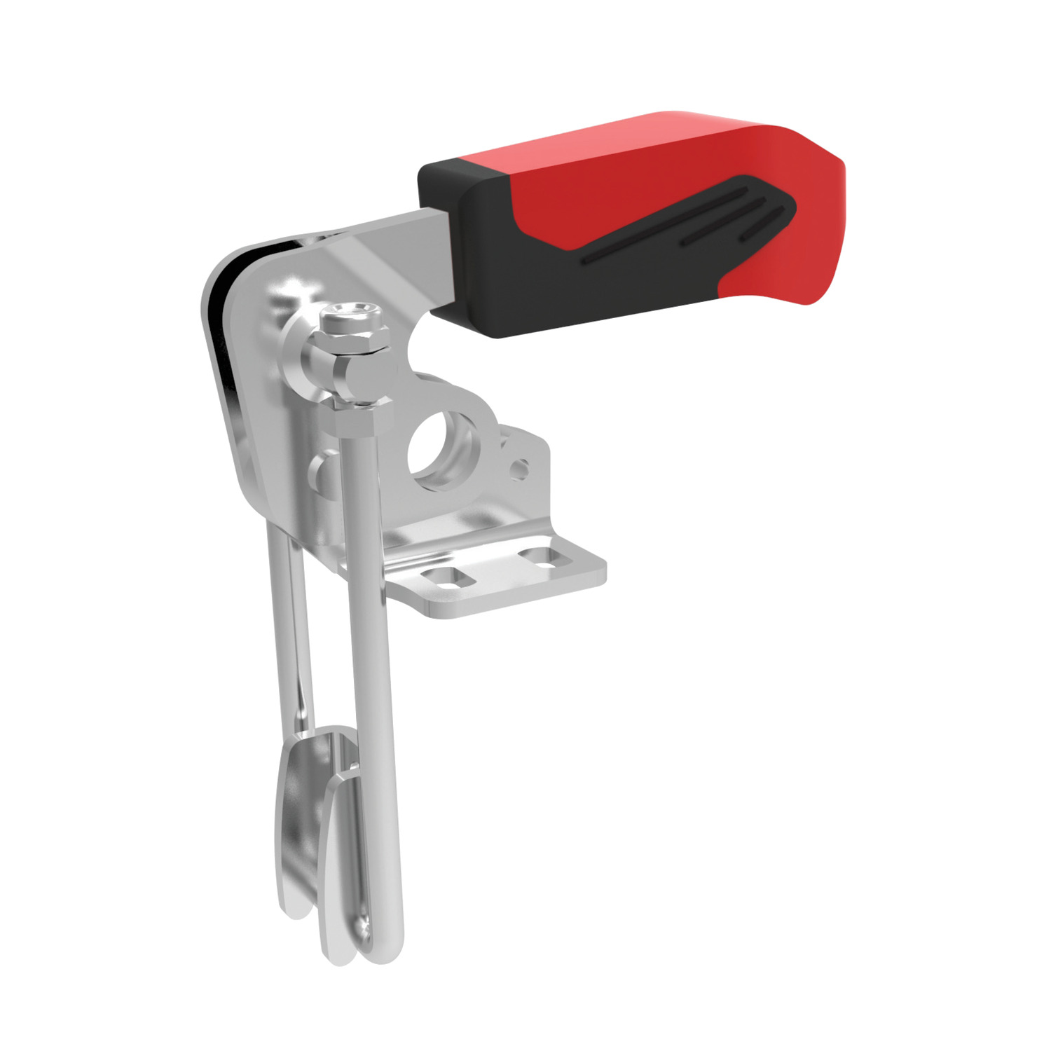 Latch Type Toggle Clamps Vertical acting latch type toggle clamp supplied with counter catch. Zinc plated steel body with an ergonomic, oil resistant handle.