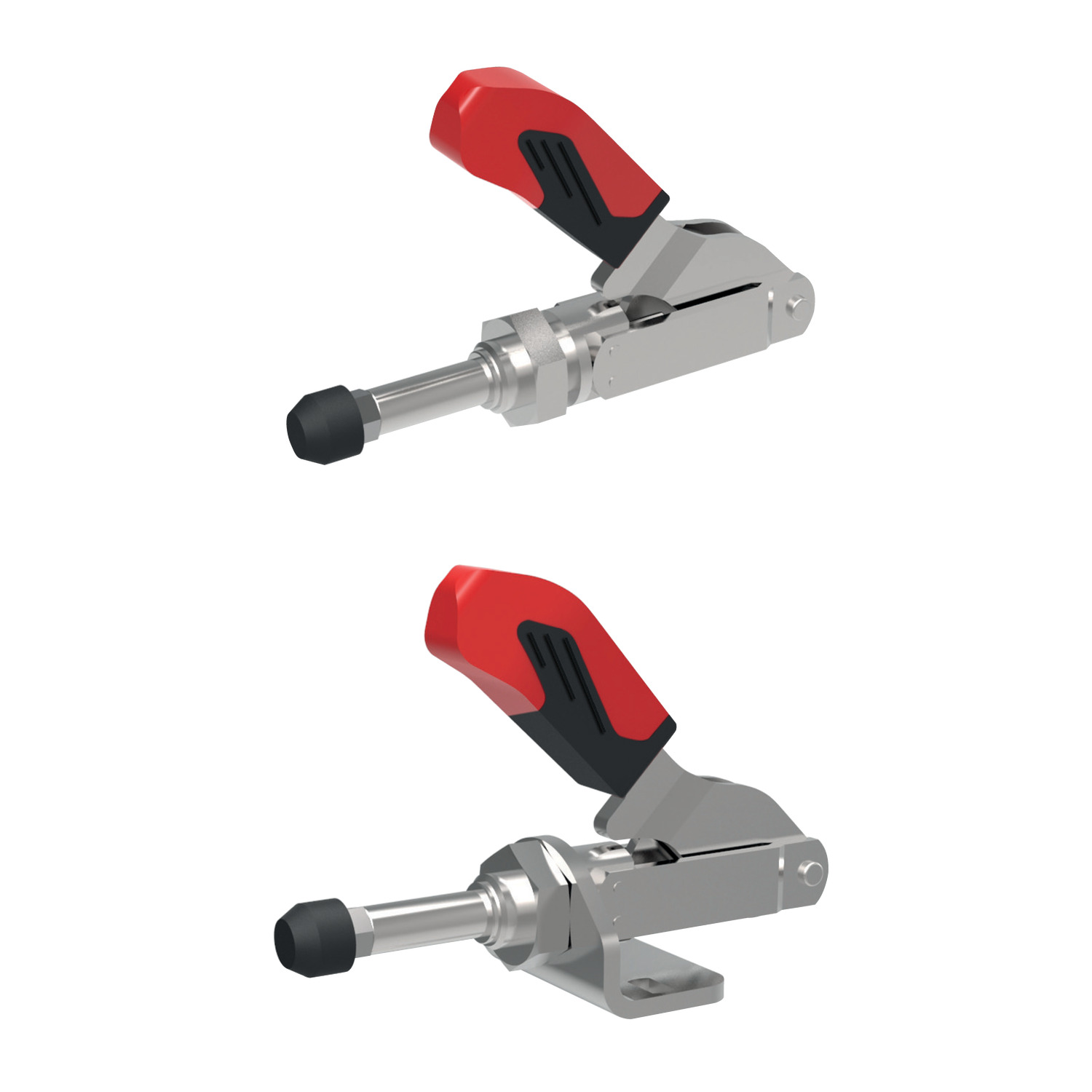 Push-Pull Type Toggle Clamps Extended push rod push pull toggle clamps to allow for better adjustment of larger work pieces. Comes with clamping screw and rubber nose.