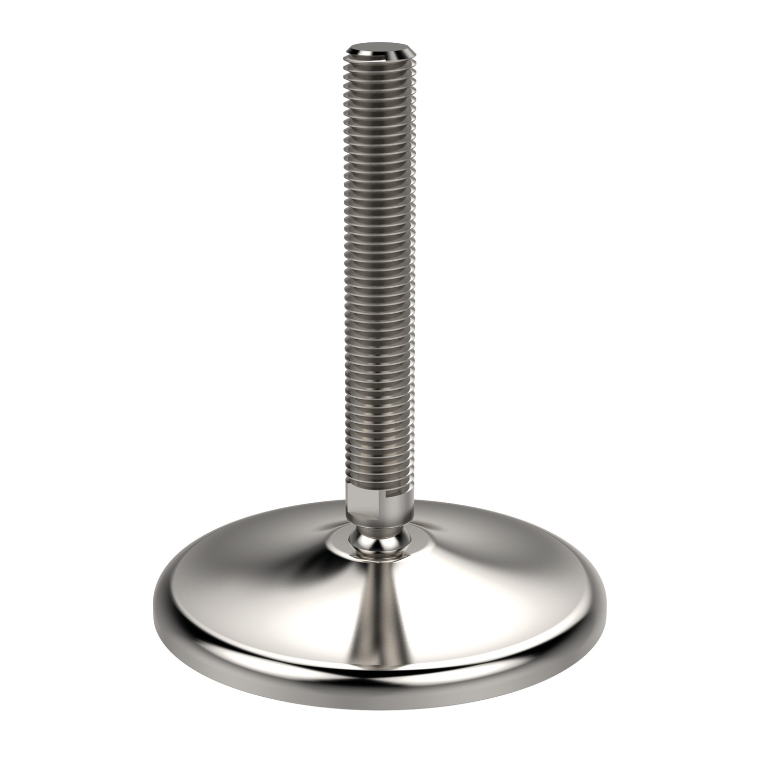 Levelling Feet Heavy duty stainless steel (AISI 304 with AISI 316 available on request) with a rubber grip pad (70 Shore A). Threaded bolt allows for 30° articulation of the foot.