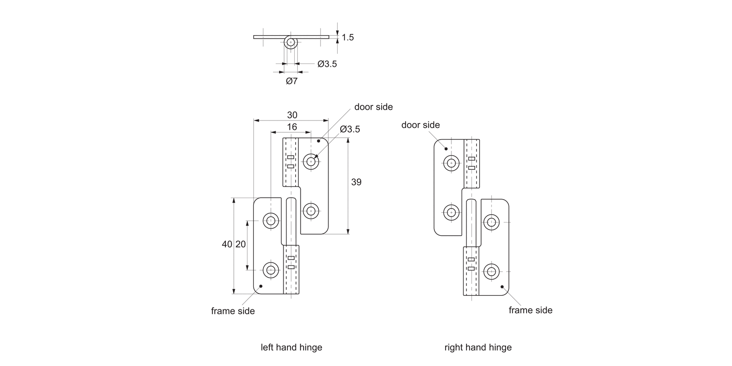 S2300 Lift-Off Hinges - Off-Set