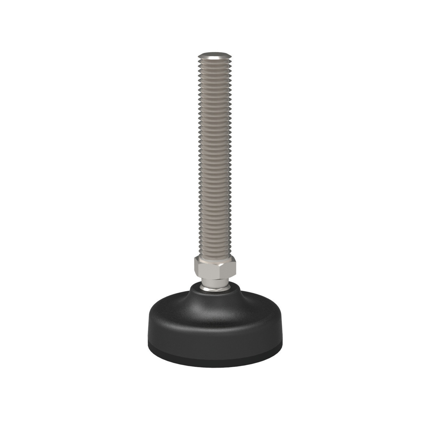 Machine Mount Reinforced polyamide levelling feet with stainless steel bolt (AISI 304). Threaded bolt is fixed with a tolerance of 4° articulation.