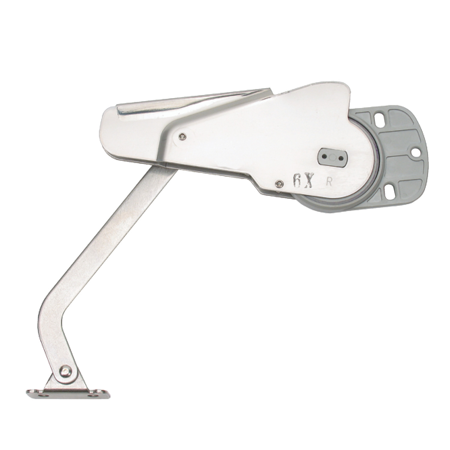 Mini-Door Closer - Stainless Steel Stay holds door in 90° open position. When pushed to close, stay gently pulls door closed. For mounting in the inside top panel of door.