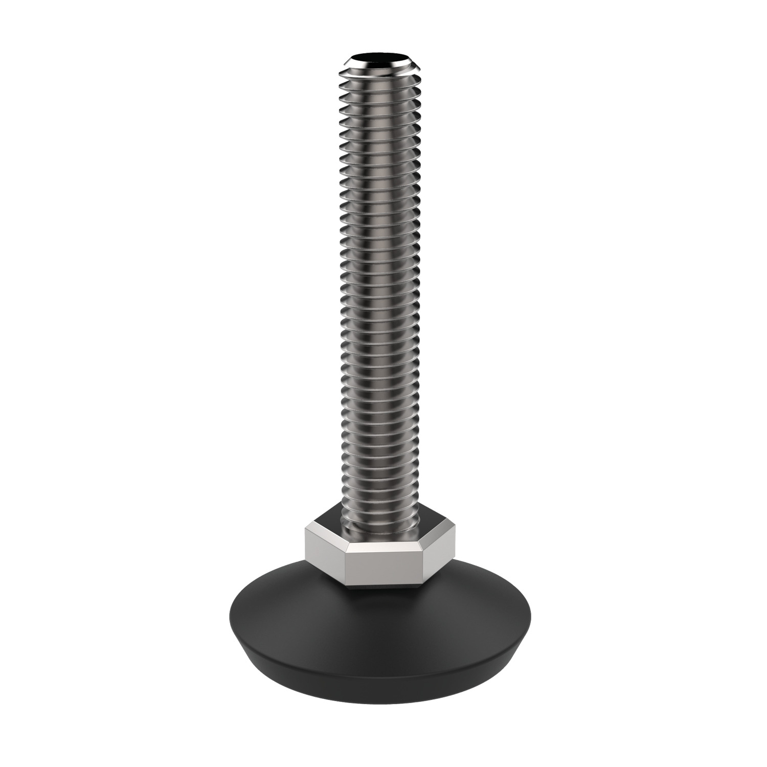 Mini Levelling Feet Longer thread style Mini Levelling Feet made from galvanised steel, with plastic base. Smaller thread suitable for lower profile, lightweight applications.