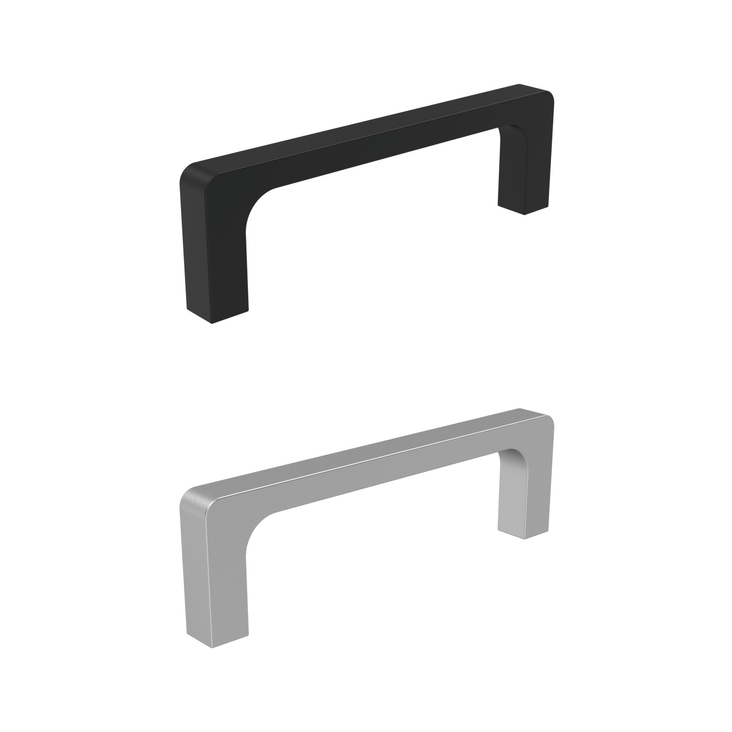 Pull Handles - Aluminium Aluminium Pull Handles have a minimum stress resistance of 500N. The handles are vibration ground and anodized to a matte finish, in natural or black colour.