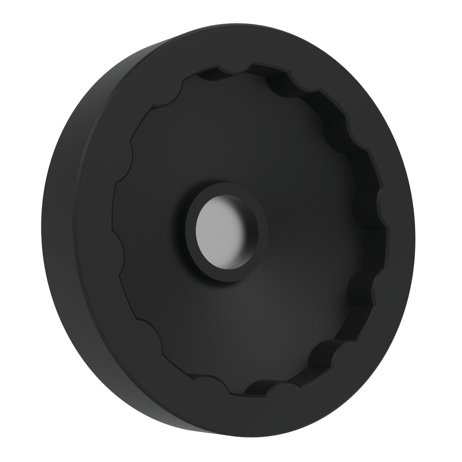 Solid Disc Handwheels Solid-disc Handwheels. Matte, black Thermoplastic with zinc-plated steel hub.