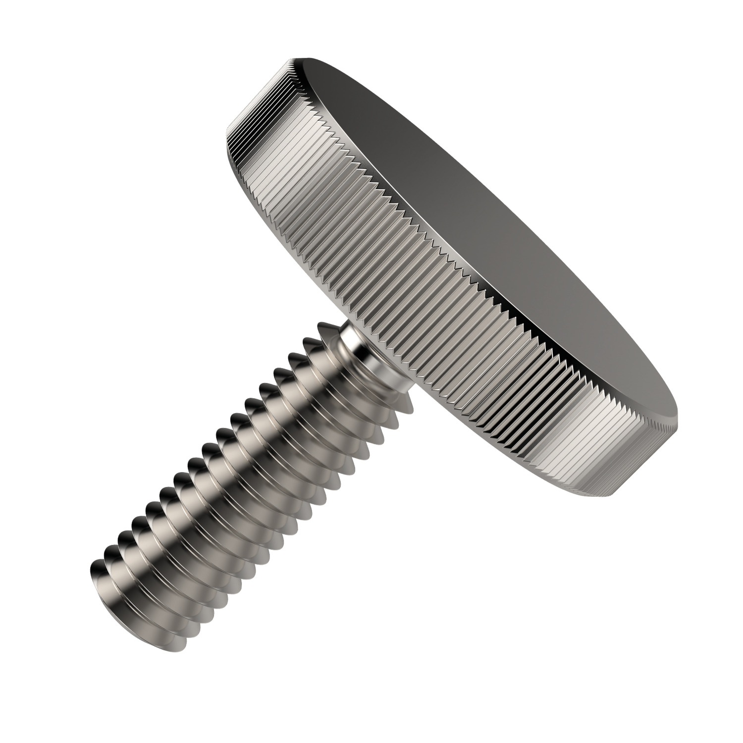 Flat Knurled Thumb Screws A Stainless steel (1.4305, AISI 303) Knurled Thumb screw is made to DIN 653.