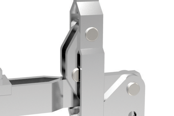 Toggle clamps with safety finger protection feature